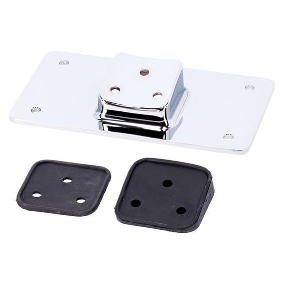 License plate bracket, flat. Chrome