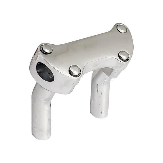 OEM style pullback risers, with top clamp. 4.5" rise. Chrome