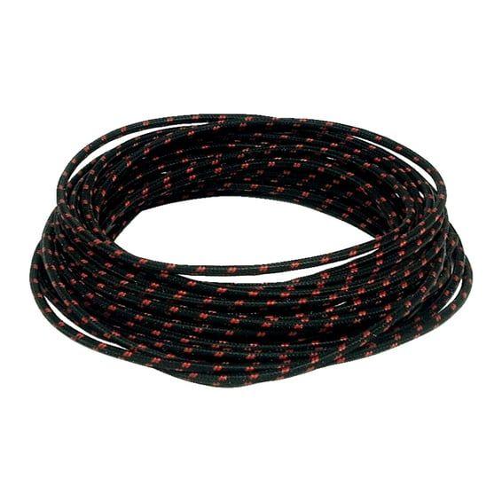 Classic cloth covered wiring, 25ft. roll. Black/red