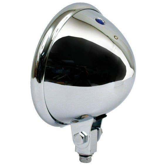 5-3/4" Bates style headlamp, shell only. Chrome