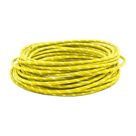 Classic cloth covered wiring, 25ft. roll. Yellow/white