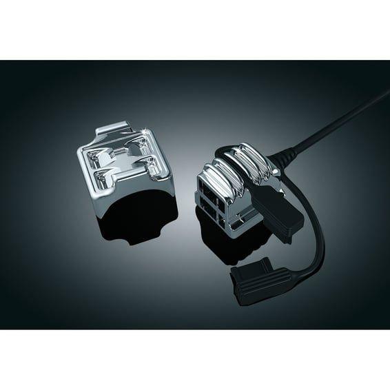 Handlebar USB charger / power point. Chrome