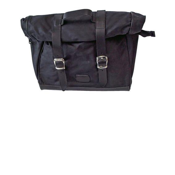 click-on Old Chopper saddlebag waxed cotton. Black