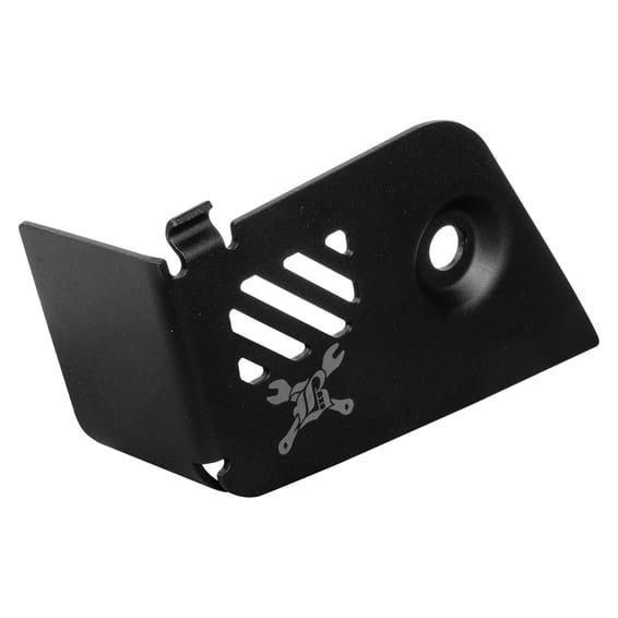 Slash cut rear brake reservoir cover. Black