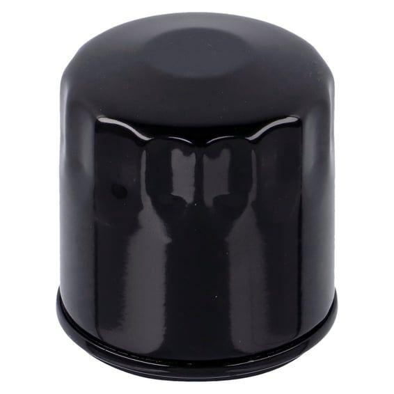 spin-on oil filter. Black