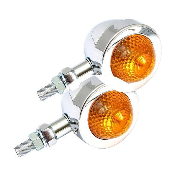 Bullet turn signals, pointed lens. Chrome