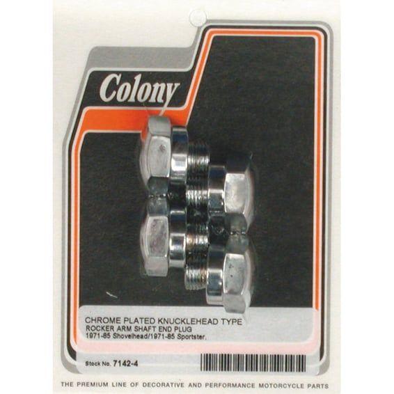 rocker shaft end plug set. Knuckle style. Chrome