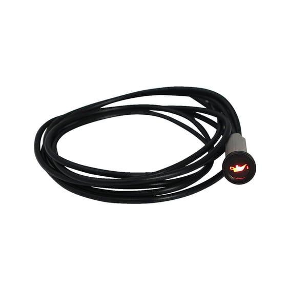 3/8 indicator light. Red, with 'oil can' symbol
