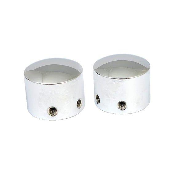 Front axle nut cap kit. Chrome. Domed