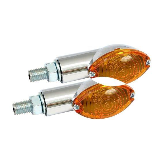 Cateye mini turn signals 20mm stem, chrome with amber lens