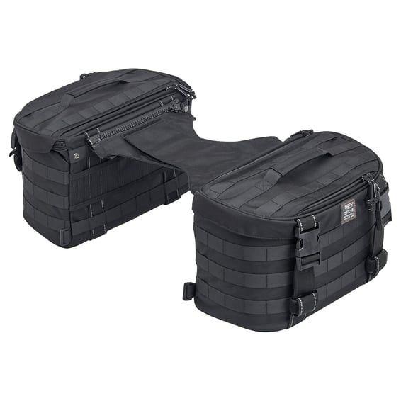 Exfil-18 throw-over saddlebags. Black