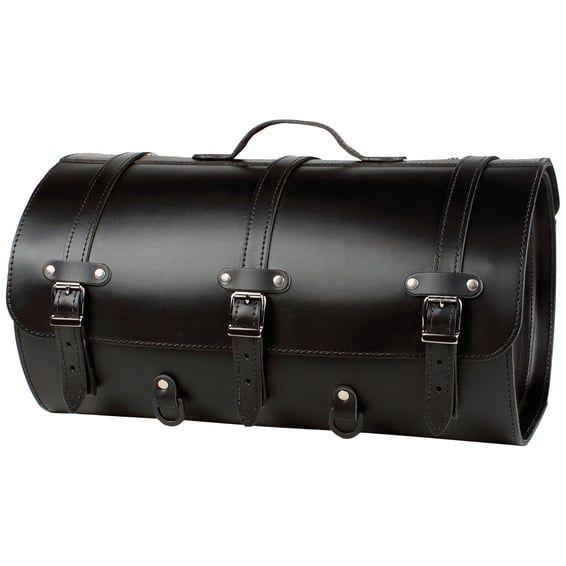 motorcycle leather suitcase. 37 liter. Black