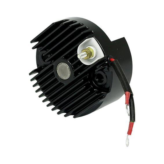 Solid-state 12-v voltage finned regulator. Black