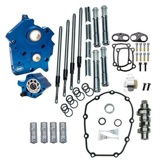 475C cam chest kit M8 - Chain drive, oil cooled. Chrome