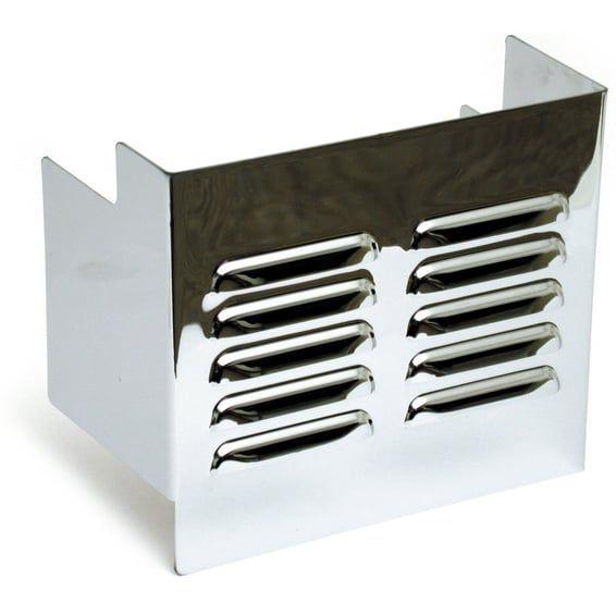 Battery side cover, louvered. Chrome