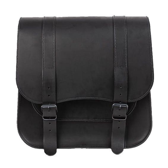 single leather saddlebag 'Postman'. 30 liters. Black