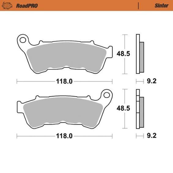 RoadPro front brake pads. Sintered
