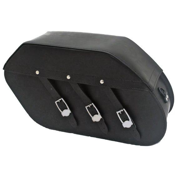 reinforced rigid leather saddlebag set. 22 liter