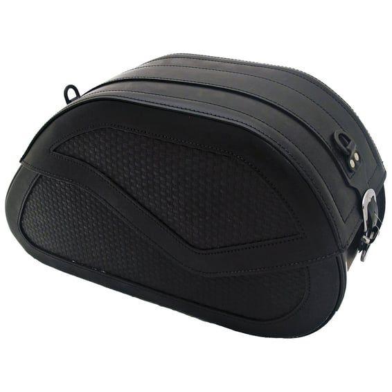 reinforced rigid leather saddlebag set. BW. 33 liter