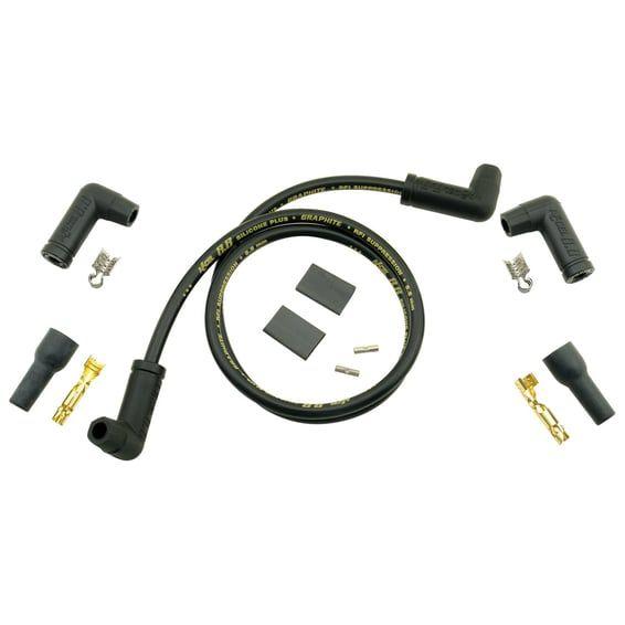 universal 8.8mm spark plug wire set. Black