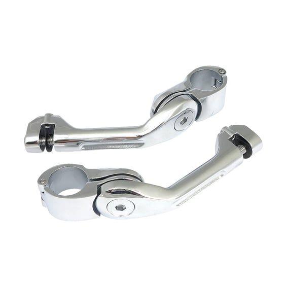 Engine guard, angled foot peg mount kit. short. Chrome