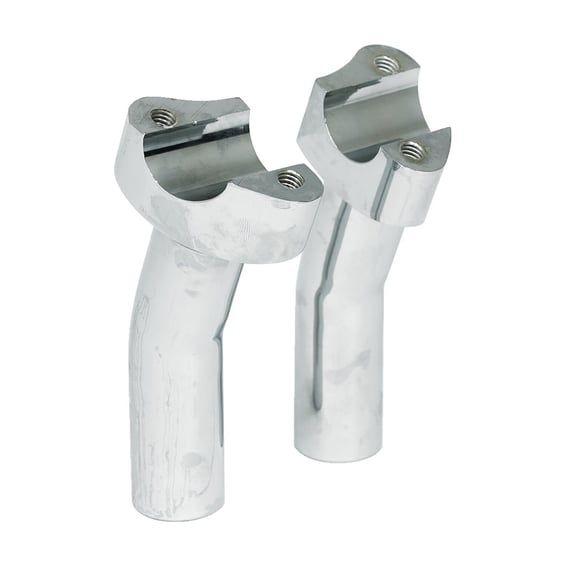 Forged aluminum risers pullback, 4-1/2" rise. Chrome