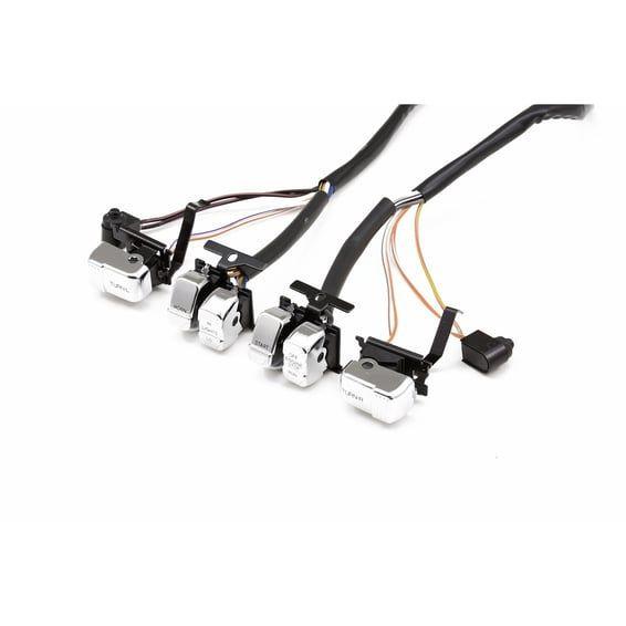 Handlebar wire & switch kit. Chrome switches