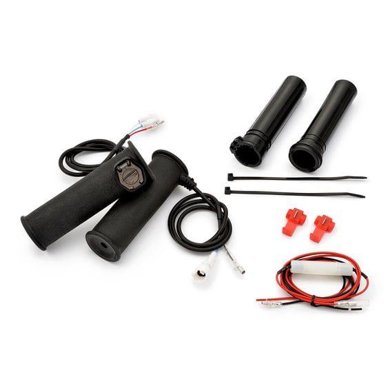 Heated handlebar grip set