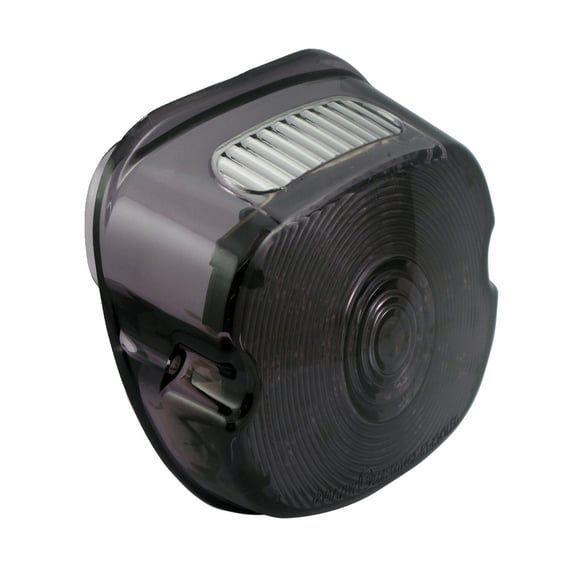 Laydown LED taillight lens assembly. Smoke lens