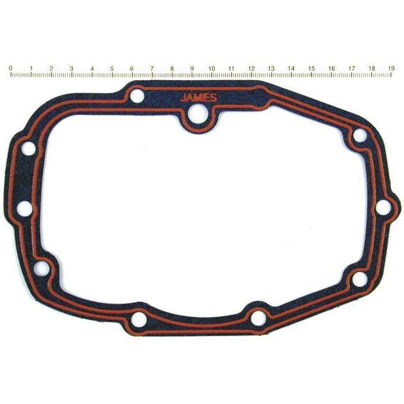 James, transmission bearing housing gasket. Paper/silicone