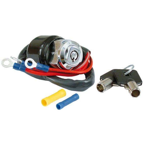 Dyna style ignition switch, round key, 3-wire. Chrome