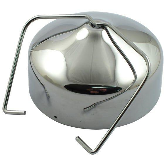 Early style distributor cover for OHV Big Twin. Chrome