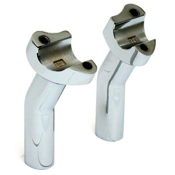 OEM style pullback risers, no top clamp. 4.5" rise. Chrome