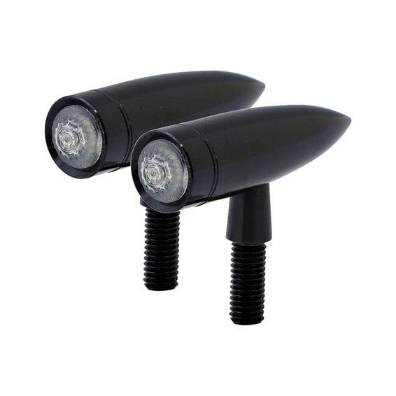 Mono bullet, LED turn signals. Clear lens. Black
