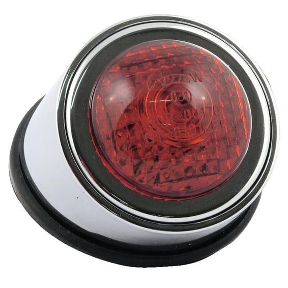 Old school LED taillight, type 1. Chrome. Red lens