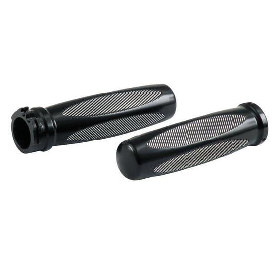 ribbed handlebar grip set. Black