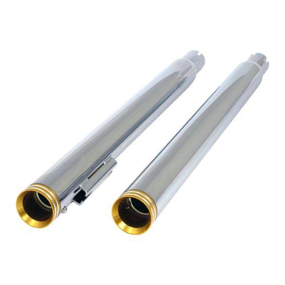 Slip-on slim Touring muffler set 28" long chrome