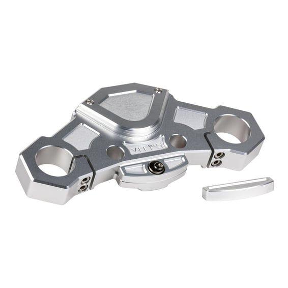 Racing Design top triple tree. Lock. Silver