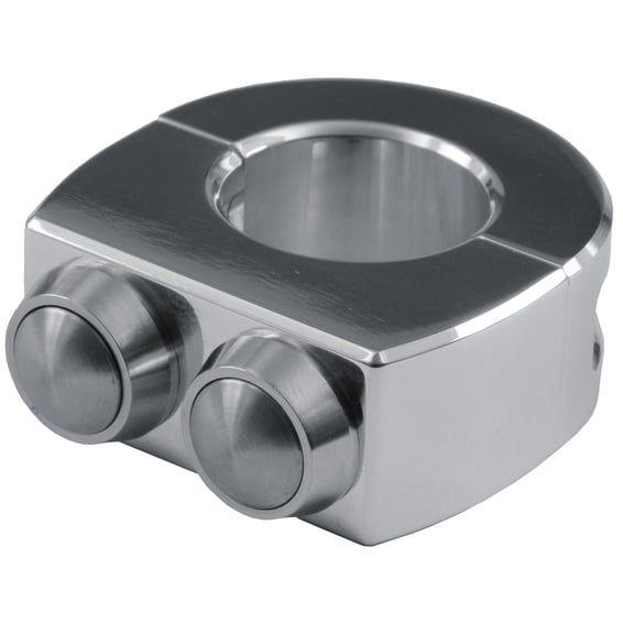 mo.switch 2 push button housing 22mm h/b polished