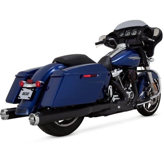 Monster Round slip-on mufflers. Black