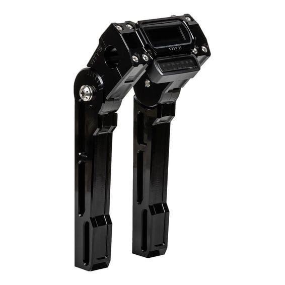 8" adjustable risers. Digital gauge. Black