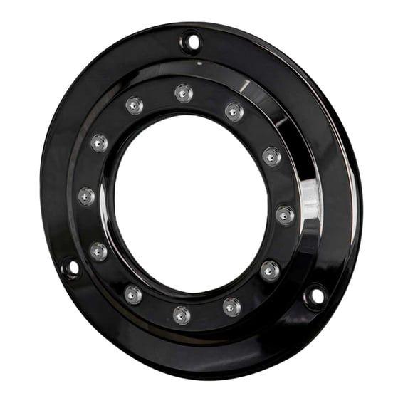 Clutch/derby cover, Porthole. Gloss Blk.