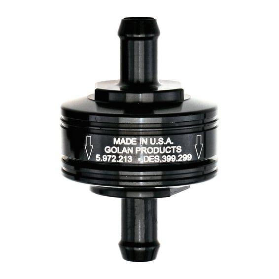 Golan super mini fuel filter 1/4" (6 mm). Black anodized