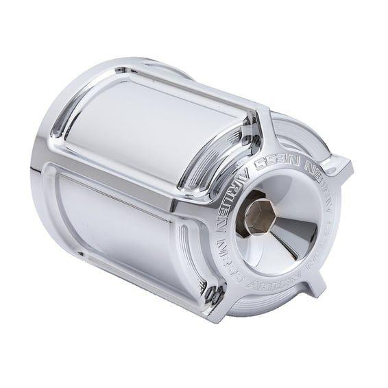 reusable billet oil filter kit. Beveled. Chrome