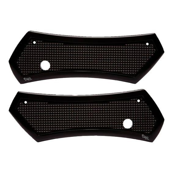 Diamond saddlebag latch cover set. Black