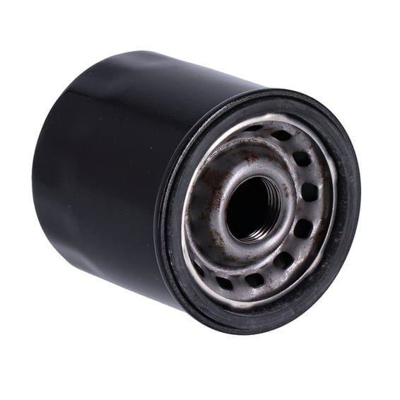 spin-on oil filter. Black