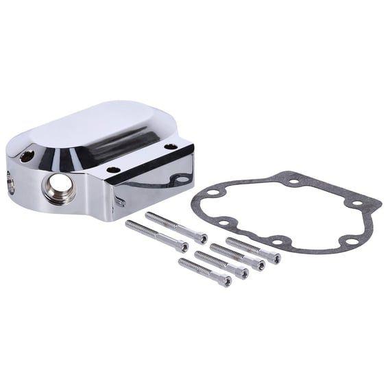 JIMS, billet transmission end cover. Chrome