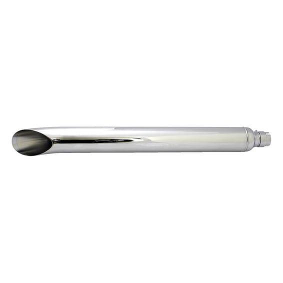 Turn down / turn out universal muffler 32" long chrome