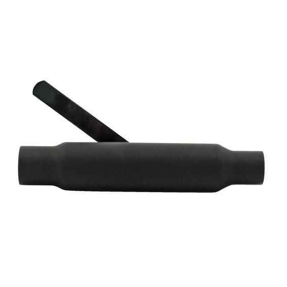 Shorty straight cut universal muffler 12" long. Black