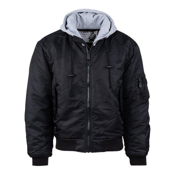 MA-1 Bomber hooded flight jacket black
